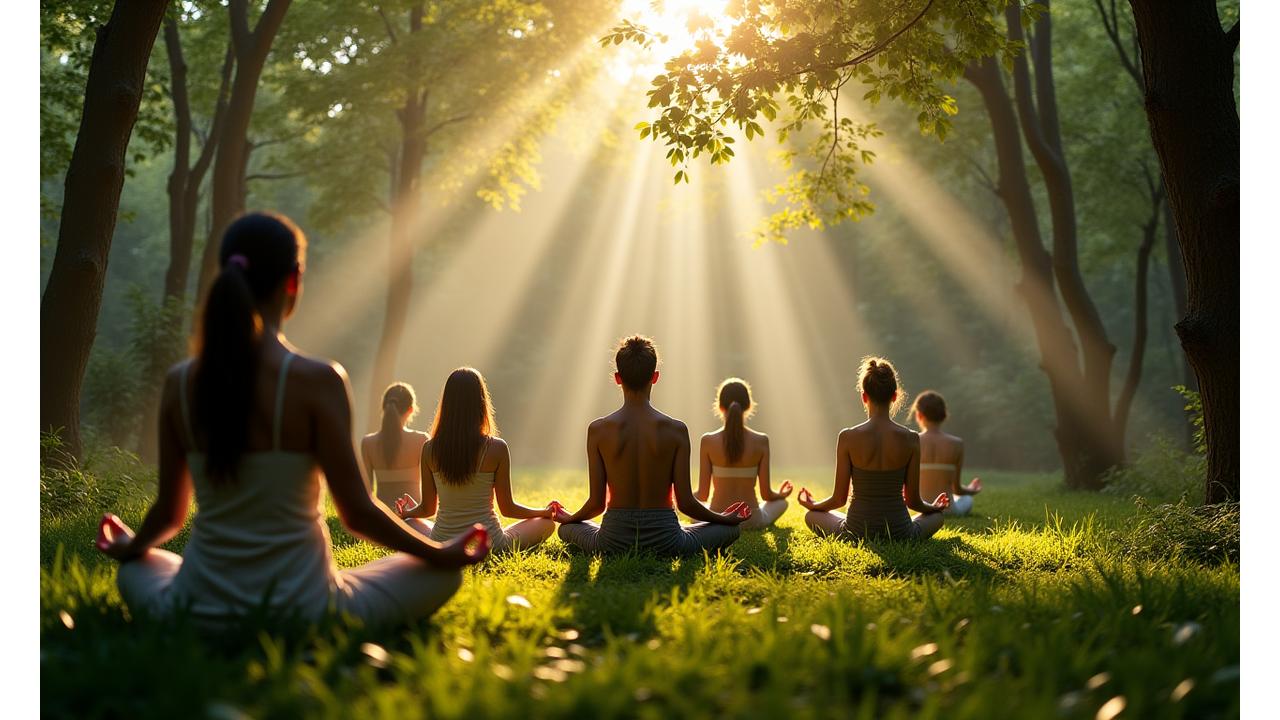 森の中でグループ瞑想